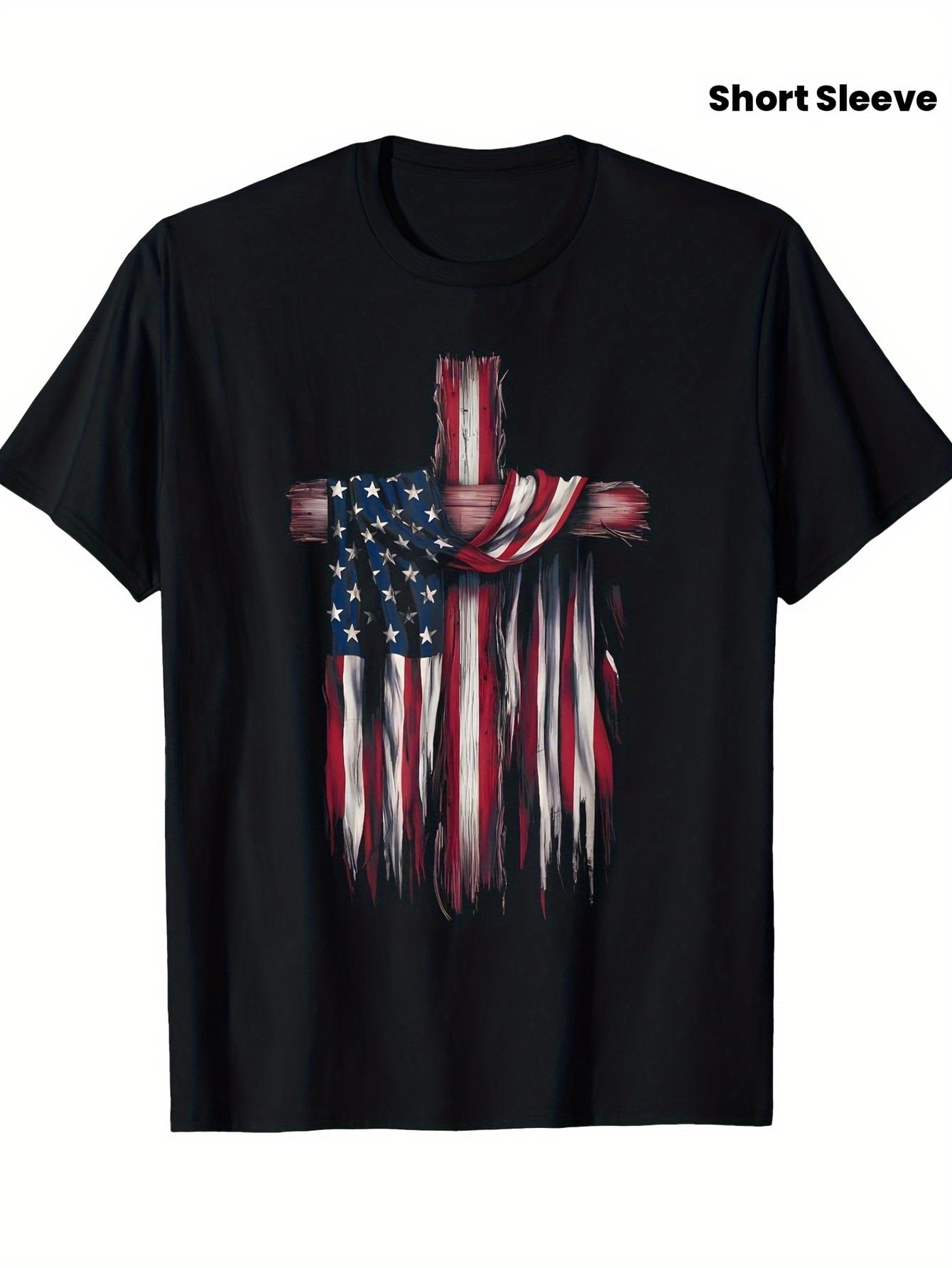 Crossfit Event - Camiseta Masculina Patriótica de Fé Cristã