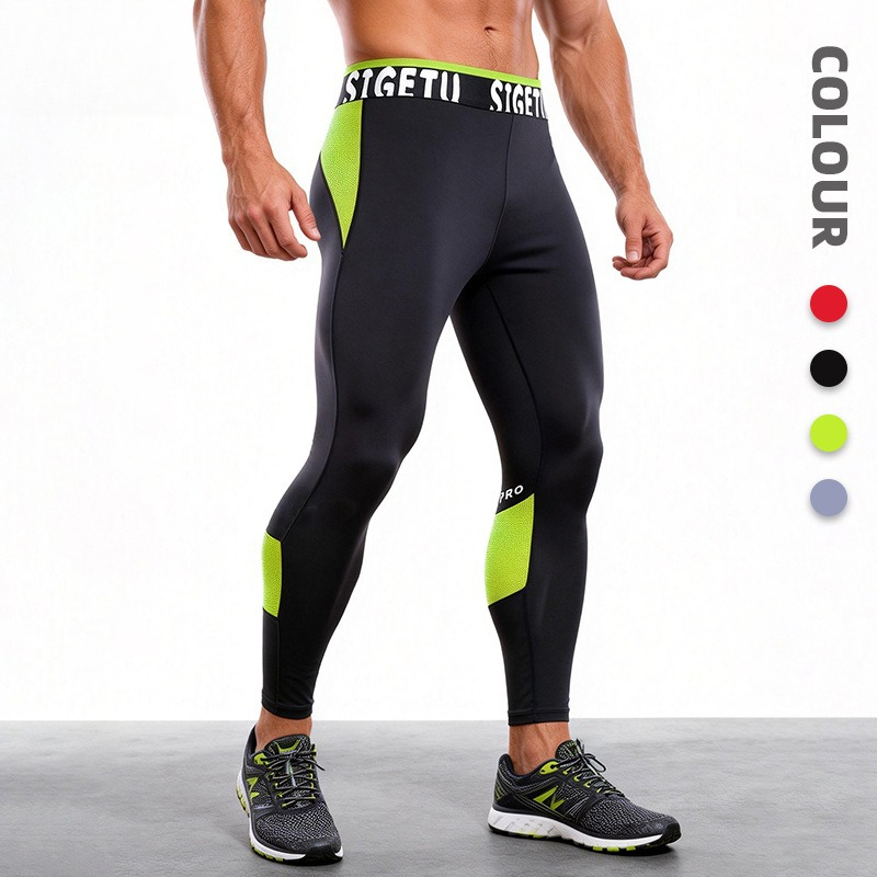 Crossfit Runners - Calças de Compressão Masculinas de Nylon