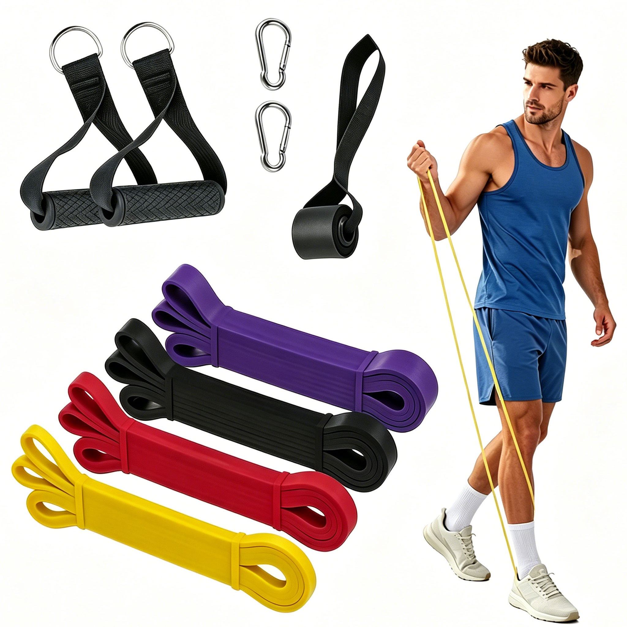 Pull Up Assist Band - Conjunto de Faixas Elásticas para Exercícios