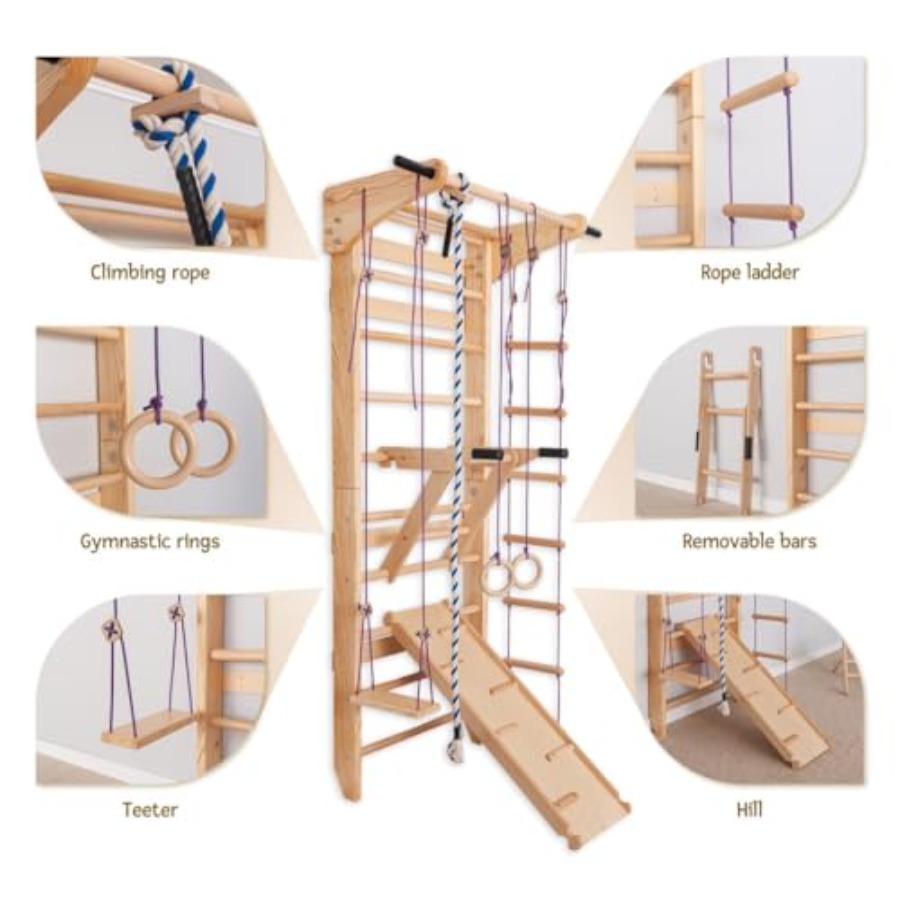 Escada sueca de madeira maciça - Gymnastic Ring Wood avaliação e preço